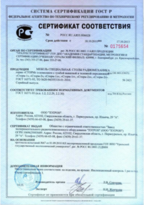Сертификат соответствия ГОСТ Р 